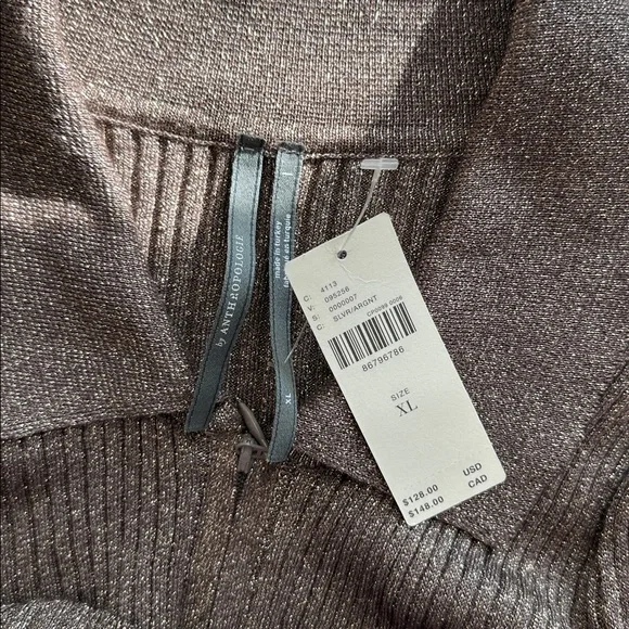 NWT ANTHROPOLOGIE Metallic Brown Long Sleeve Dress Sz. XL. - Picture 13 of 15